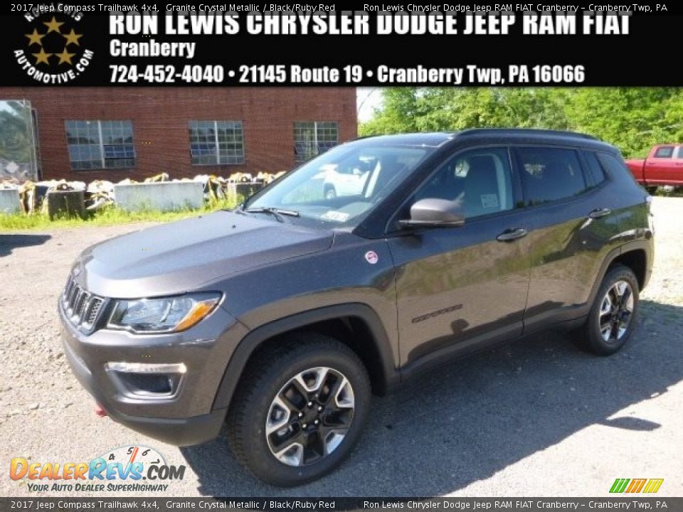 2017 Jeep Compass Trailhawk 4x4 Granite Crystal Metallic / Black/Ruby Red Photo #1