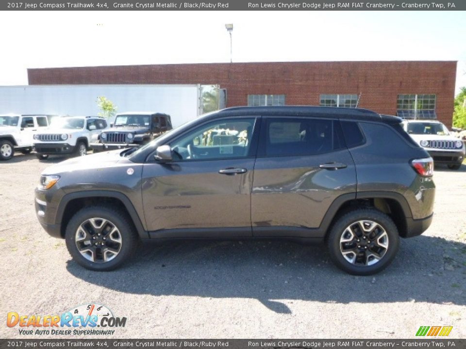 2017 Jeep Compass Trailhawk 4x4 Granite Crystal Metallic / Black/Ruby Red Photo #2