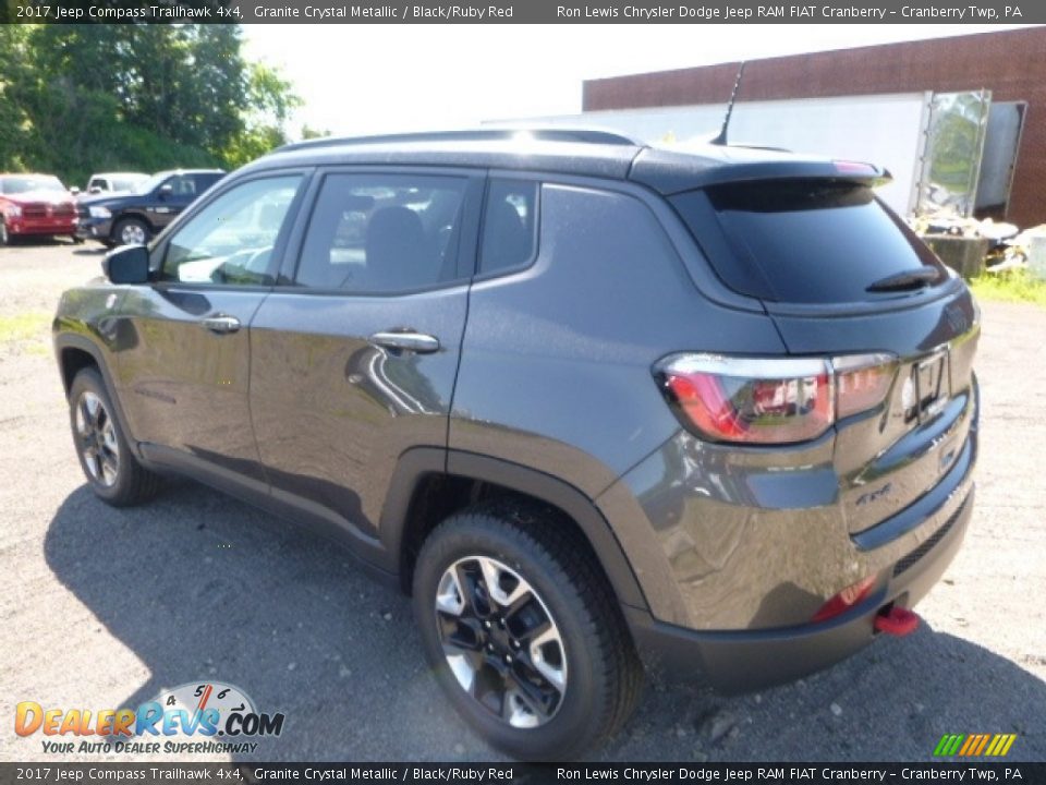 2017 Jeep Compass Trailhawk 4x4 Granite Crystal Metallic / Black/Ruby Red Photo #3
