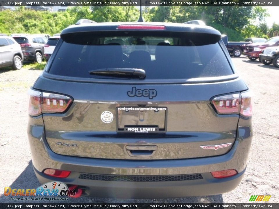 2017 Jeep Compass Trailhawk 4x4 Granite Crystal Metallic / Black/Ruby Red Photo #4