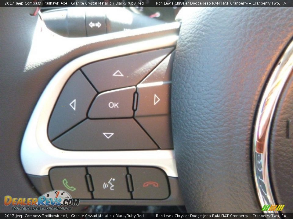 2017 Jeep Compass Trailhawk 4x4 Granite Crystal Metallic / Black/Ruby Red Photo #19