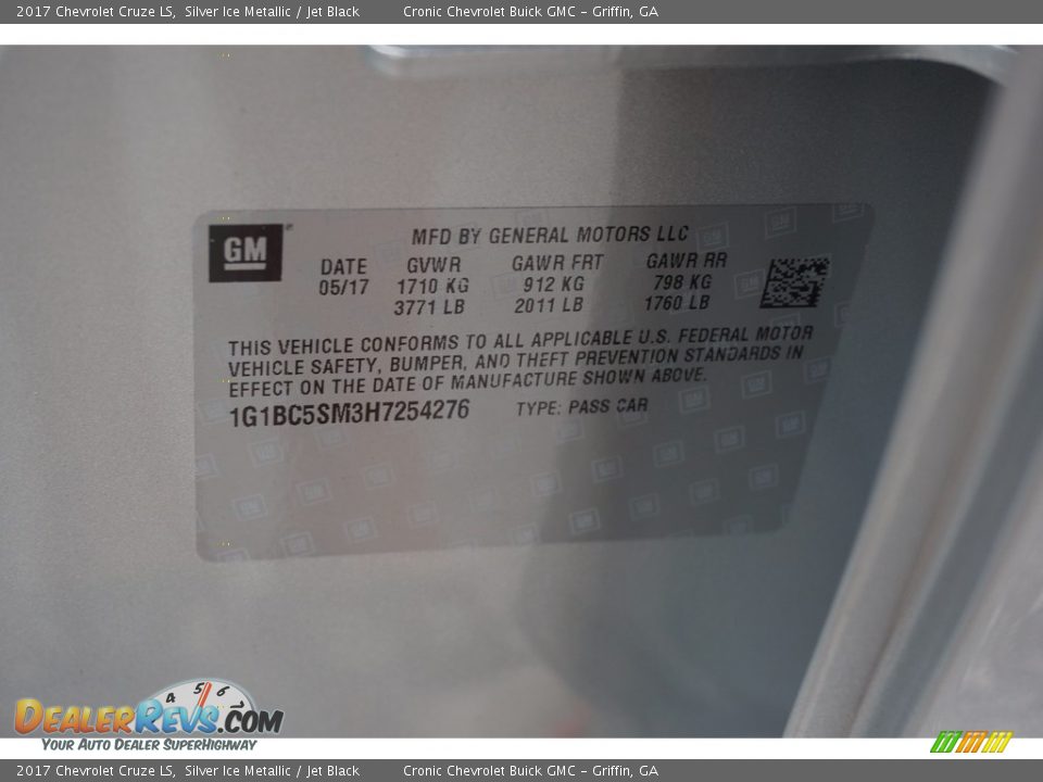 2017 Chevrolet Cruze LS Silver Ice Metallic / Jet Black Photo #16