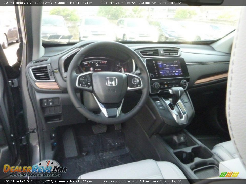 2017 Honda CR-V Touring AWD Gunmetal Metallic / Gray Photo #10