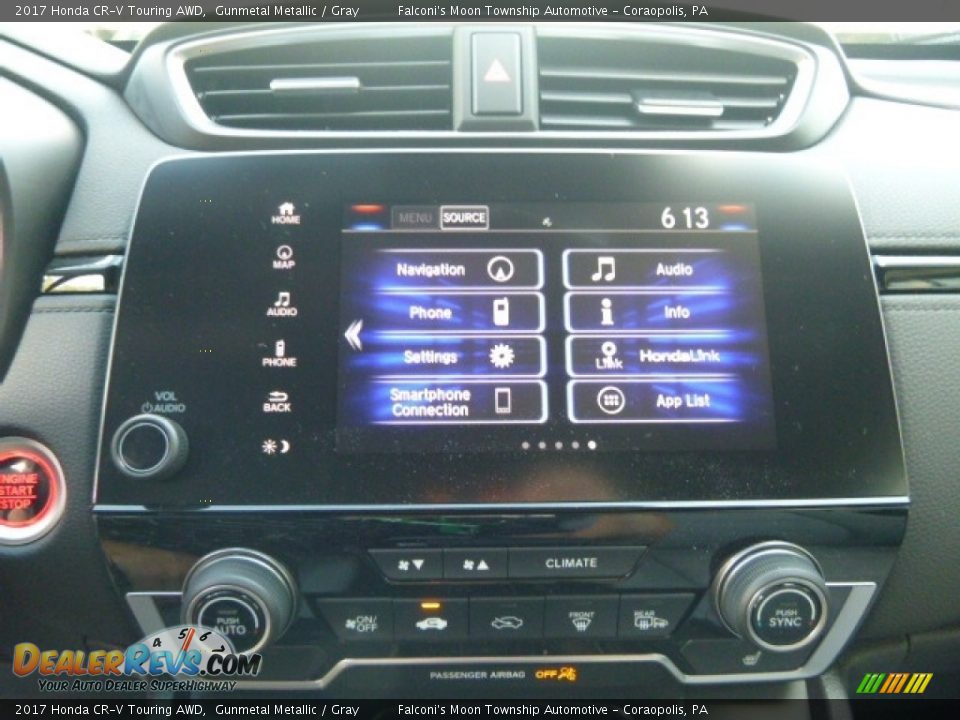 2017 Honda CR-V Touring AWD Gunmetal Metallic / Gray Photo #13