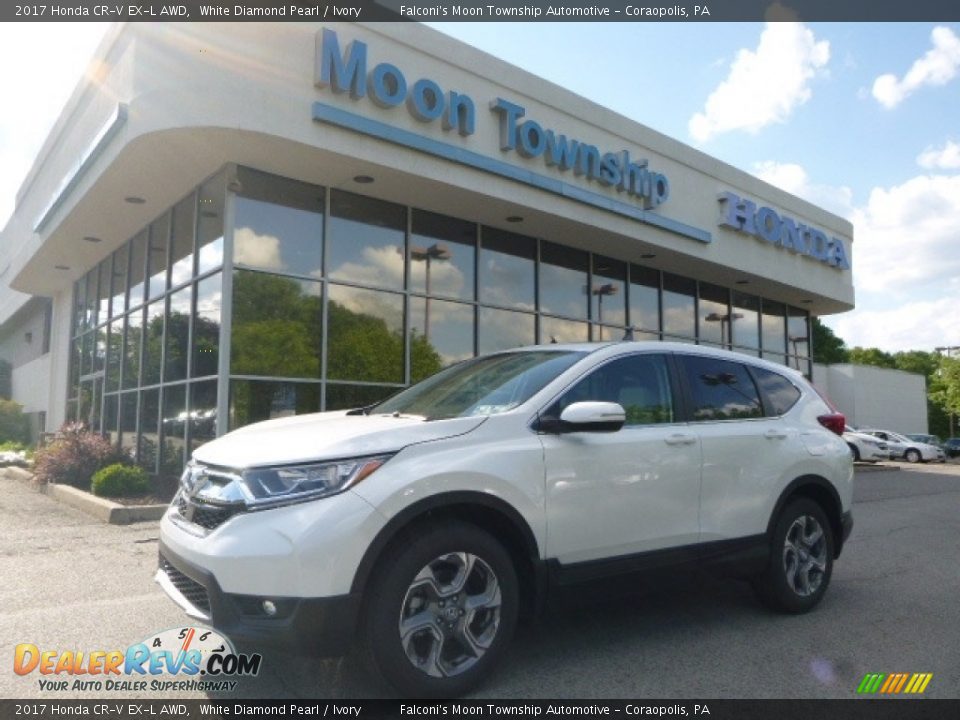 2017 Honda CR-V EX-L AWD White Diamond Pearl / Ivory Photo #1