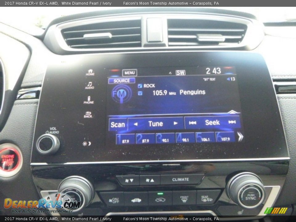 2017 Honda CR-V EX-L AWD White Diamond Pearl / Ivory Photo #13