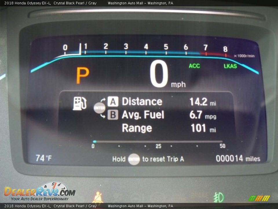 2018 Honda Odyssey EX-L Crystal Black Pearl / Gray Photo #19