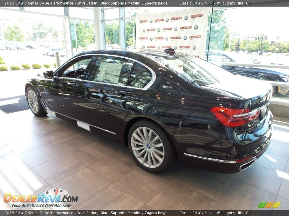 2018 BMW 7 Series 740e iPerformance xDrive Sedan Black Sapphire Metallic / Zagora Beige Photo #3