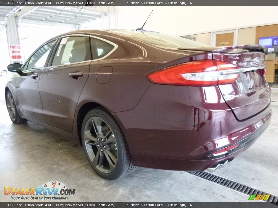 2017 Ford Fusion Sport AWD Burgundy Velvet / Dark Earth Grey Photo #4