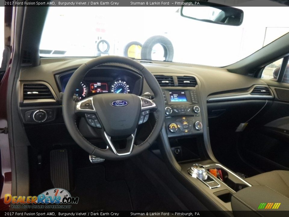2017 Ford Fusion Sport AWD Burgundy Velvet / Dark Earth Grey Photo #9