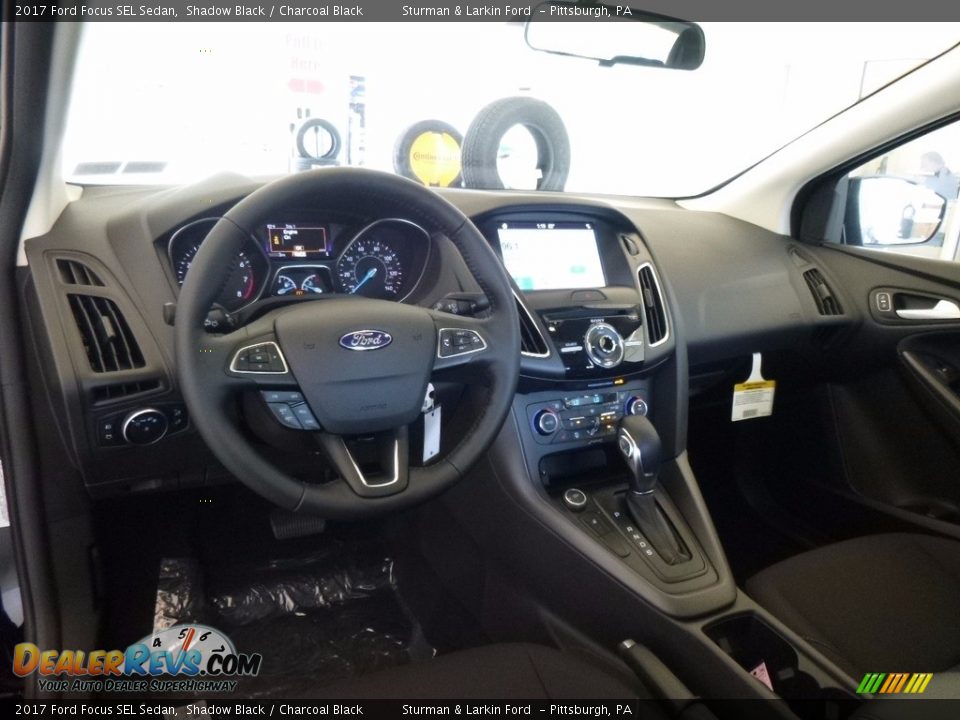 2017 Ford Focus SEL Sedan Shadow Black / Charcoal Black Photo #10