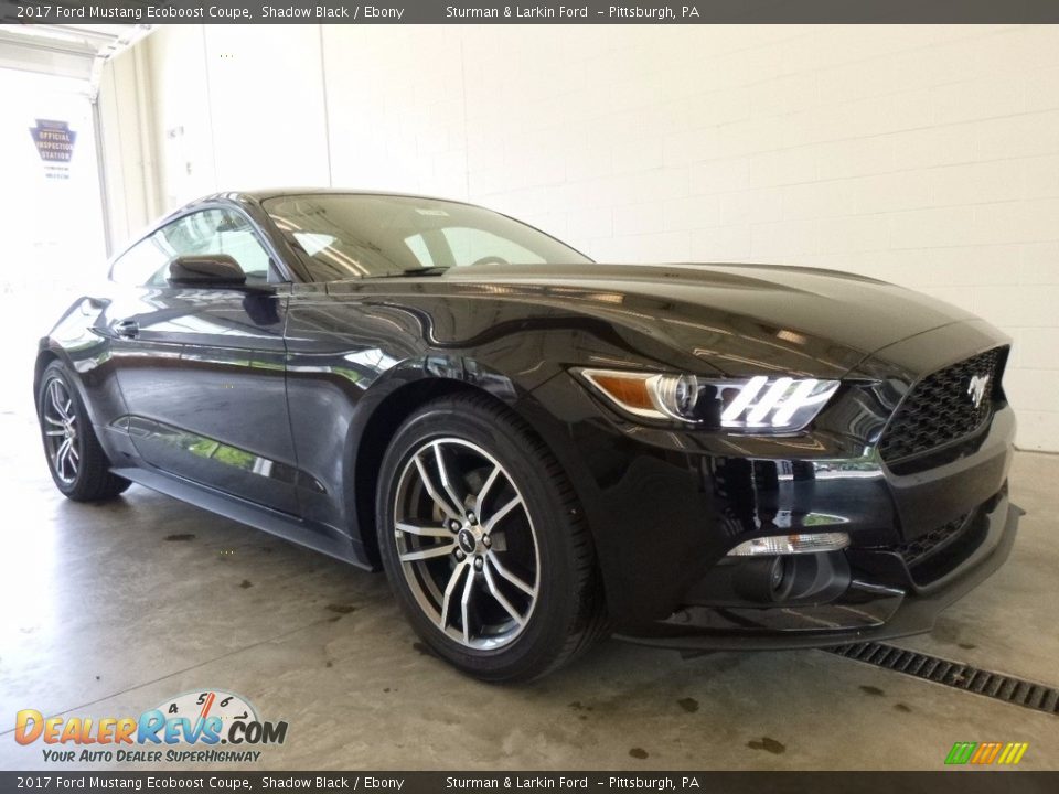 2017 Ford Mustang Ecoboost Coupe Shadow Black / Ebony Photo #1