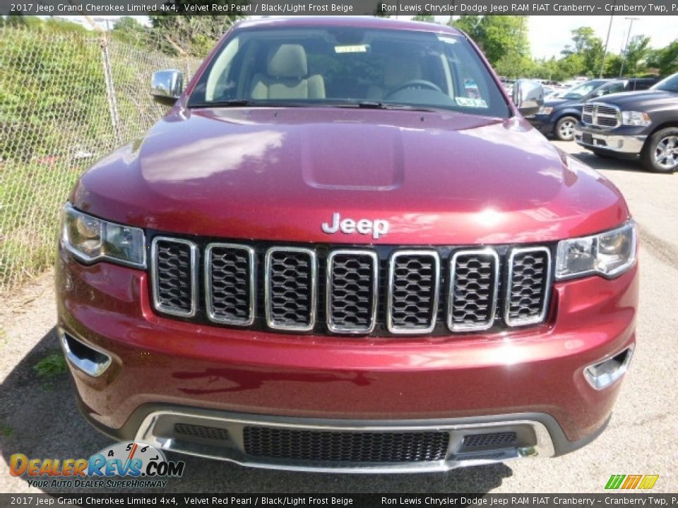 2017 Jeep Grand Cherokee Limited 4x4 Velvet Red Pearl / Black/Light Frost Beige Photo #10
