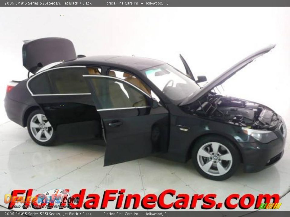 2006 BMW 5 Series 525i Sedan Jet Black / Black Photo #7