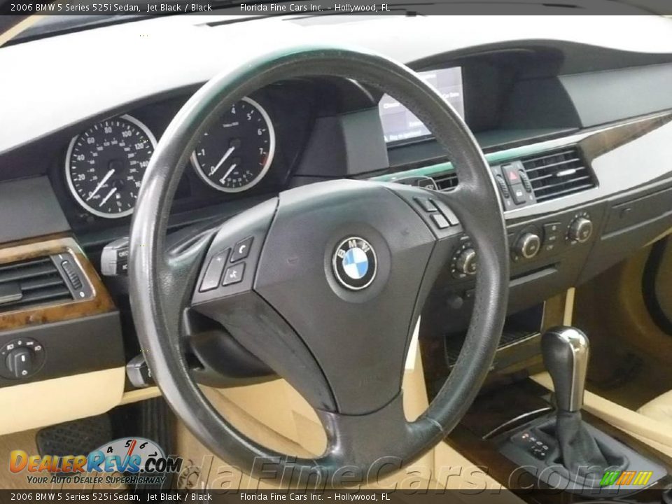 2006 BMW 5 Series 525i Sedan Jet Black / Black Photo #17