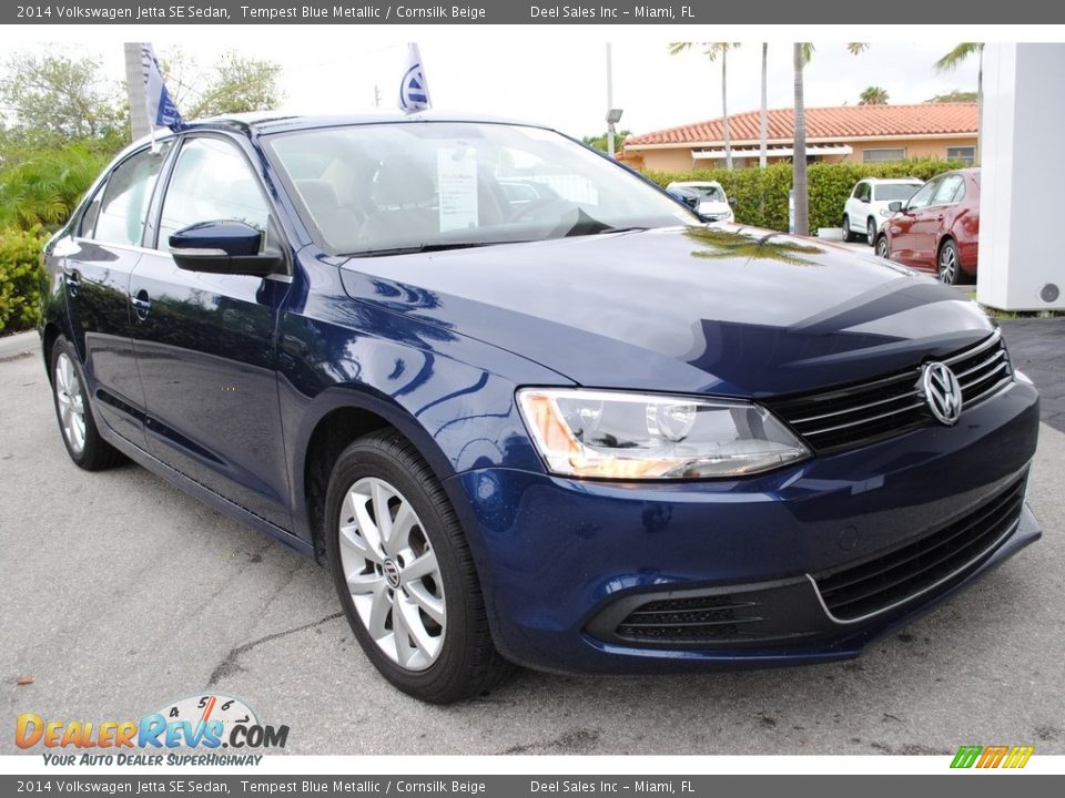 2014 Volkswagen Jetta SE Sedan Tempest Blue Metallic / Cornsilk Beige Photo #2