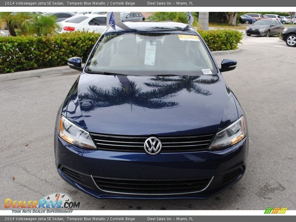 2014 Volkswagen Jetta SE Sedan Tempest Blue Metallic / Cornsilk Beige Photo #3