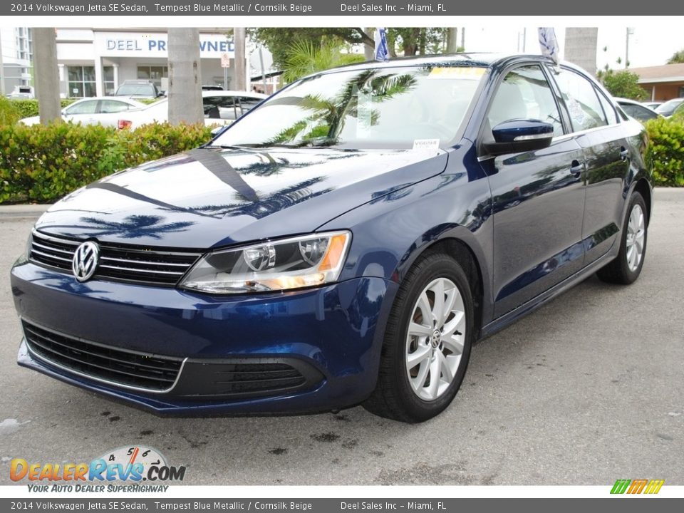 2014 Volkswagen Jetta SE Sedan Tempest Blue Metallic / Cornsilk Beige Photo #5