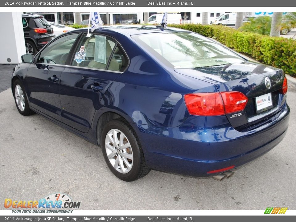 2014 Volkswagen Jetta SE Sedan Tempest Blue Metallic / Cornsilk Beige Photo #6