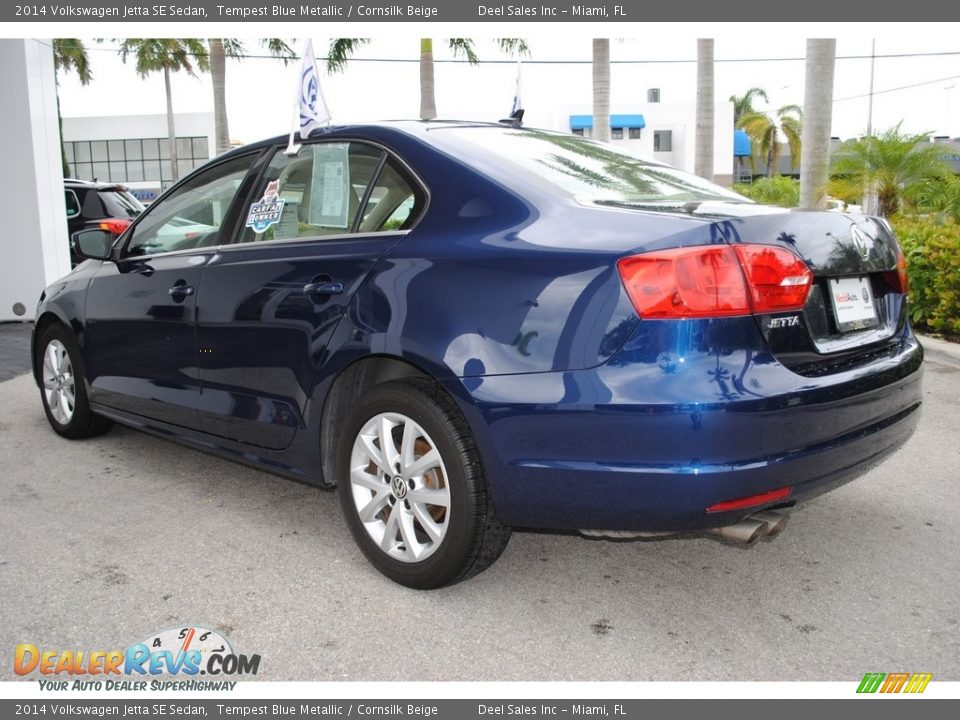 2014 Volkswagen Jetta SE Sedan Tempest Blue Metallic / Cornsilk Beige Photo #7