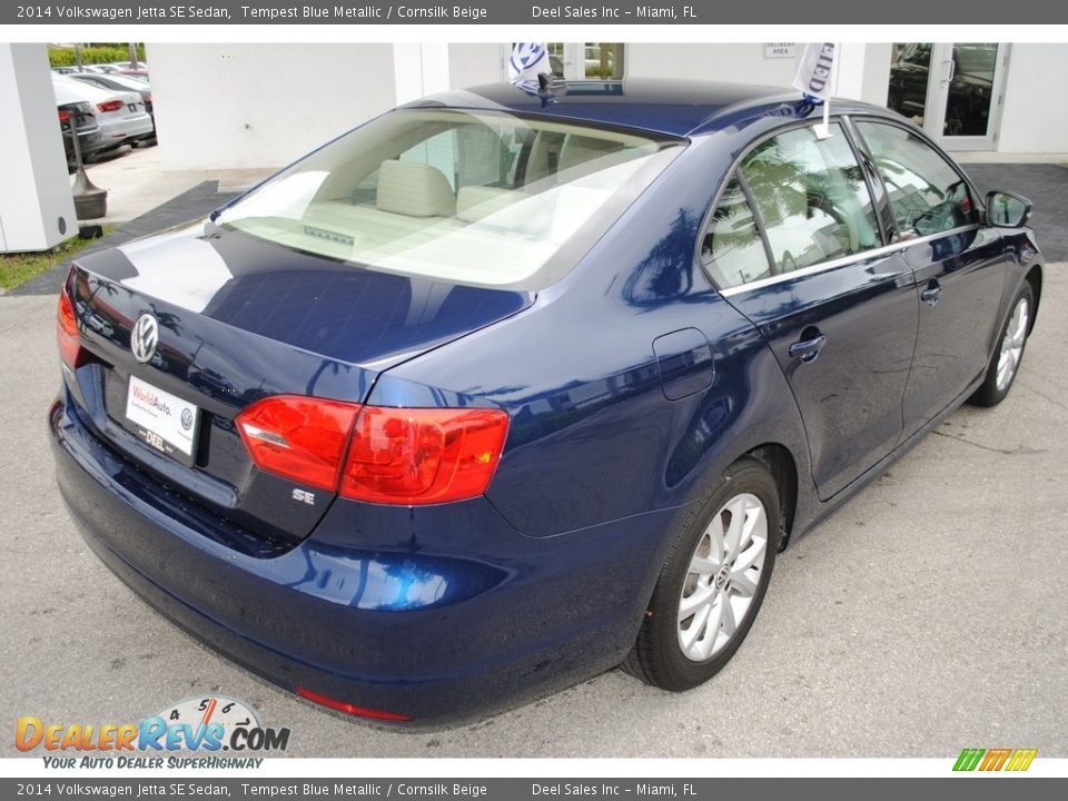 2014 Volkswagen Jetta SE Sedan Tempest Blue Metallic / Cornsilk Beige Photo #9