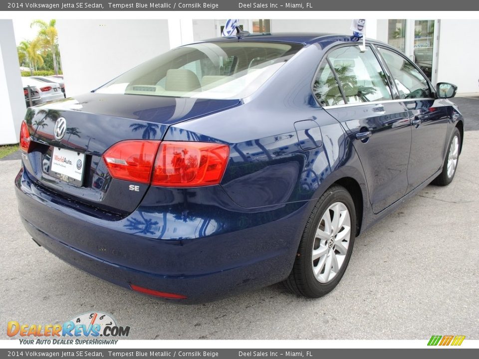 2014 Volkswagen Jetta SE Sedan Tempest Blue Metallic / Cornsilk Beige Photo #10