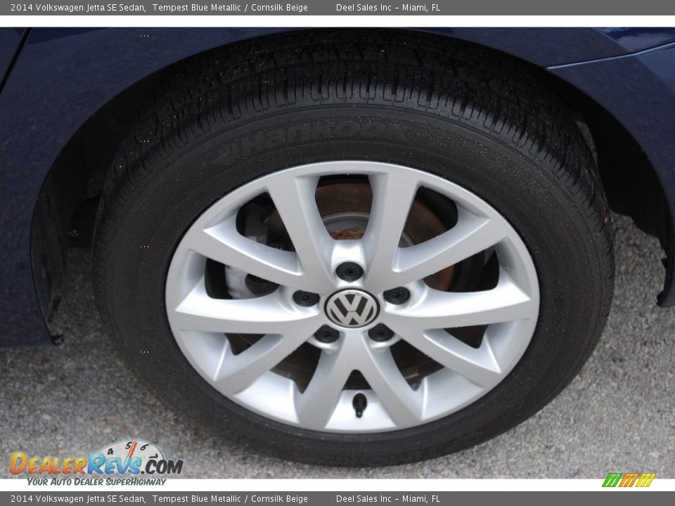 2014 Volkswagen Jetta SE Sedan Tempest Blue Metallic / Cornsilk Beige Photo #11