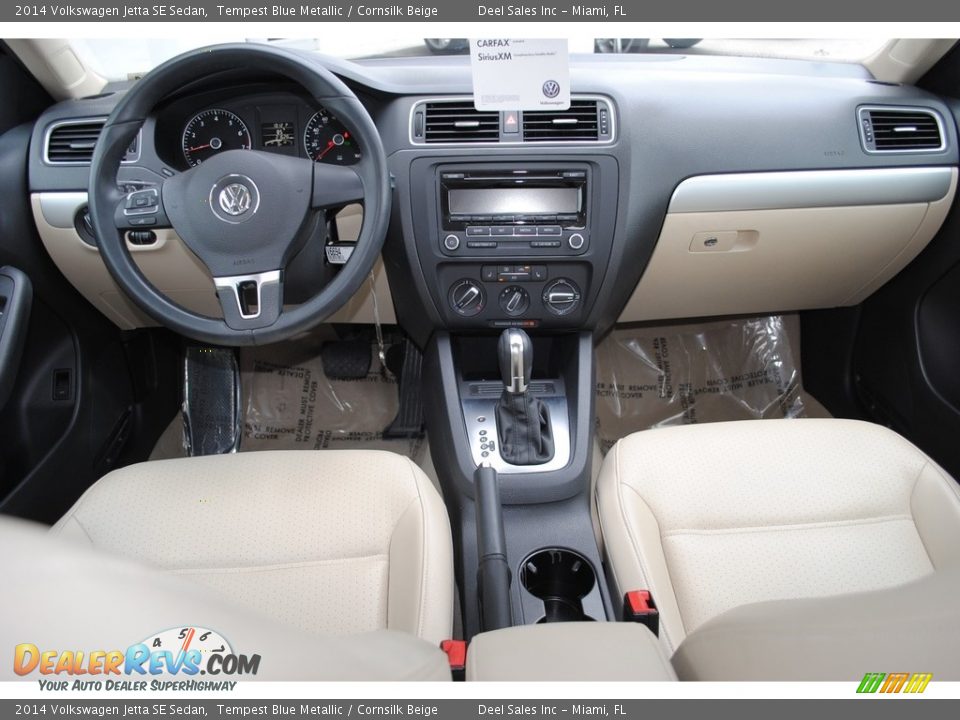 2014 Volkswagen Jetta SE Sedan Tempest Blue Metallic / Cornsilk Beige Photo #13
