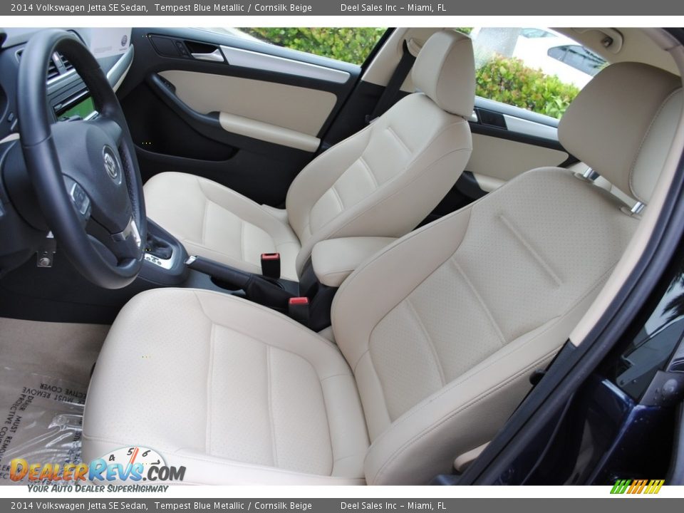 2014 Volkswagen Jetta SE Sedan Tempest Blue Metallic / Cornsilk Beige Photo #14