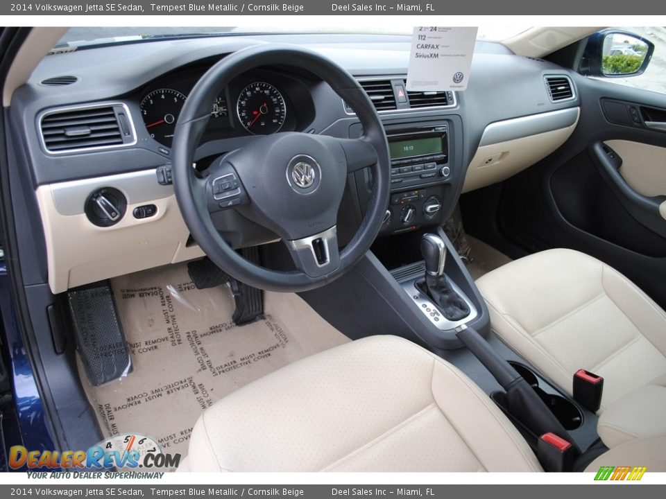 2014 Volkswagen Jetta SE Sedan Tempest Blue Metallic / Cornsilk Beige Photo #15
