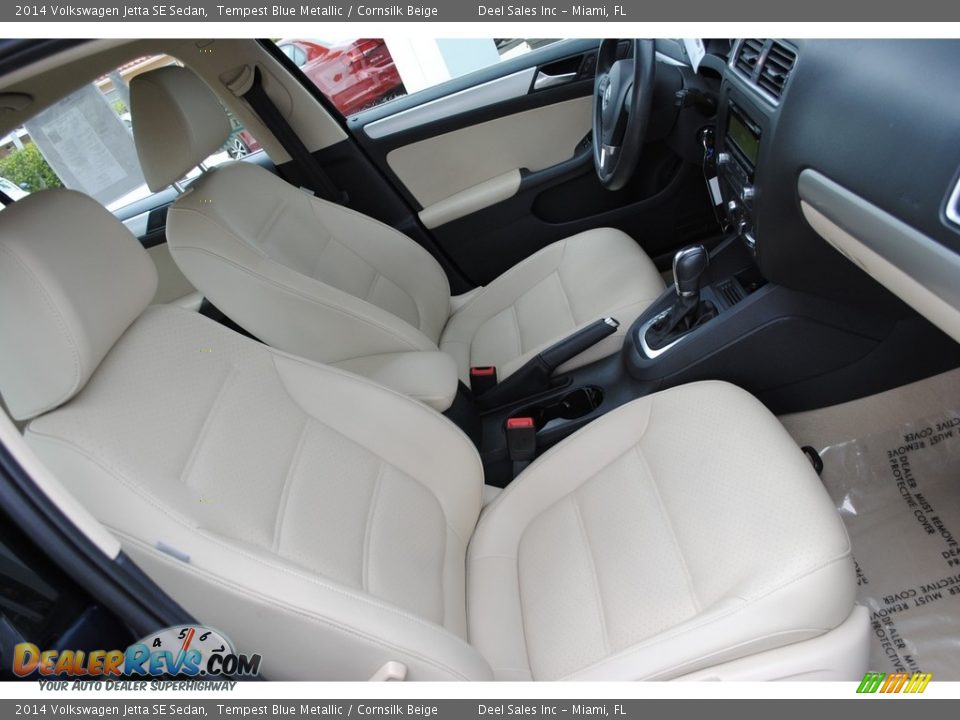 2014 Volkswagen Jetta SE Sedan Tempest Blue Metallic / Cornsilk Beige Photo #18