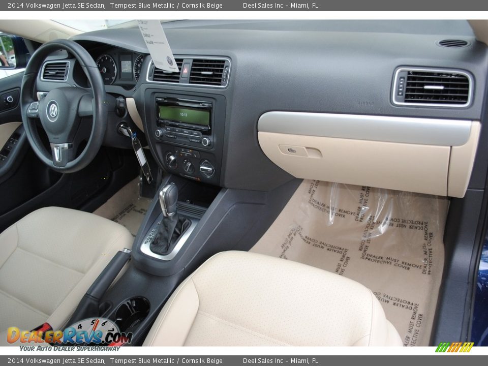 2014 Volkswagen Jetta SE Sedan Tempest Blue Metallic / Cornsilk Beige Photo #19