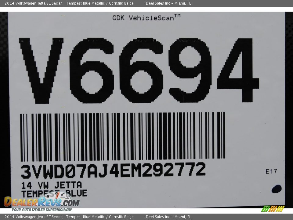 2014 Volkswagen Jetta SE Sedan Tempest Blue Metallic / Cornsilk Beige Photo #20