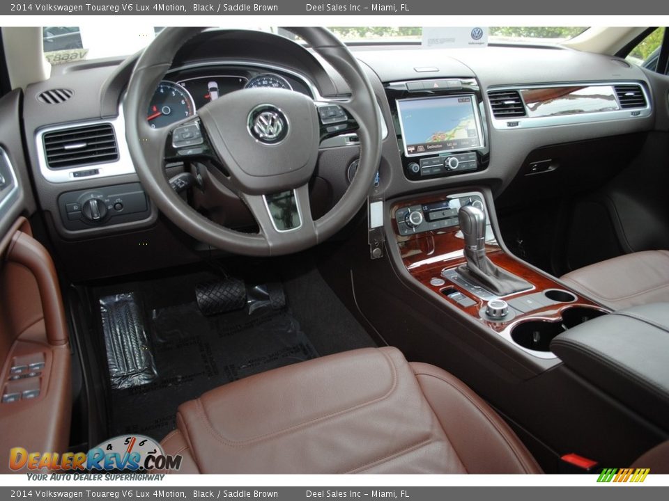 2014 Volkswagen Touareg V6 Lux 4Motion Black / Saddle Brown Photo #14