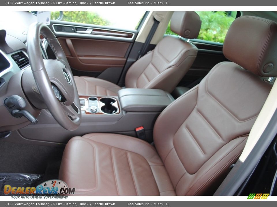 2014 Volkswagen Touareg V6 Lux 4Motion Black / Saddle Brown Photo #15
