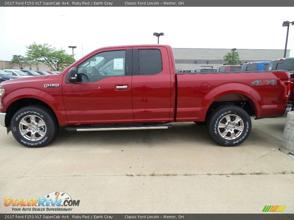 2017 Ford F150 XLT SuperCab 4x4 Ruby Red / Earth Gray Photo #3