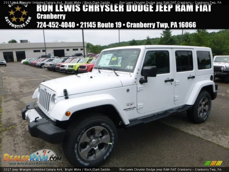2017 Jeep Wrangler Unlimited Sahara 4x4 Bright White / Black/Dark Saddle Photo #1