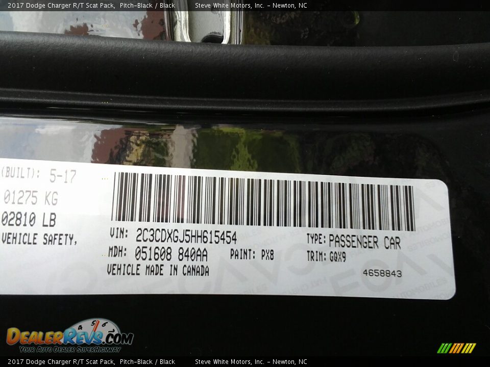 2017 Dodge Charger R/T Scat Pack Pitch-Black / Black Photo #34