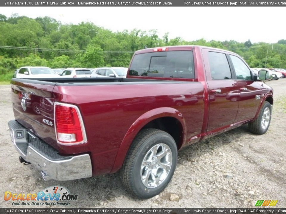 2017 Ram 1500 Laramie Crew Cab 4x4 Delmonico Red Pearl / Canyon Brown/Light Frost Beige Photo #5