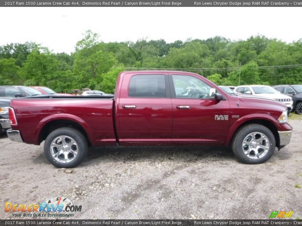 2017 Ram 1500 Laramie Crew Cab 4x4 Delmonico Red Pearl / Canyon Brown/Light Frost Beige Photo #6