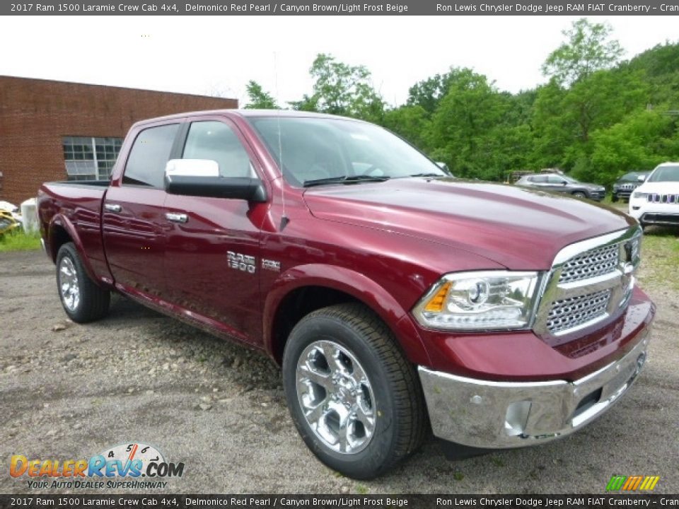 2017 Ram 1500 Laramie Crew Cab 4x4 Delmonico Red Pearl / Canyon Brown/Light Frost Beige Photo #7