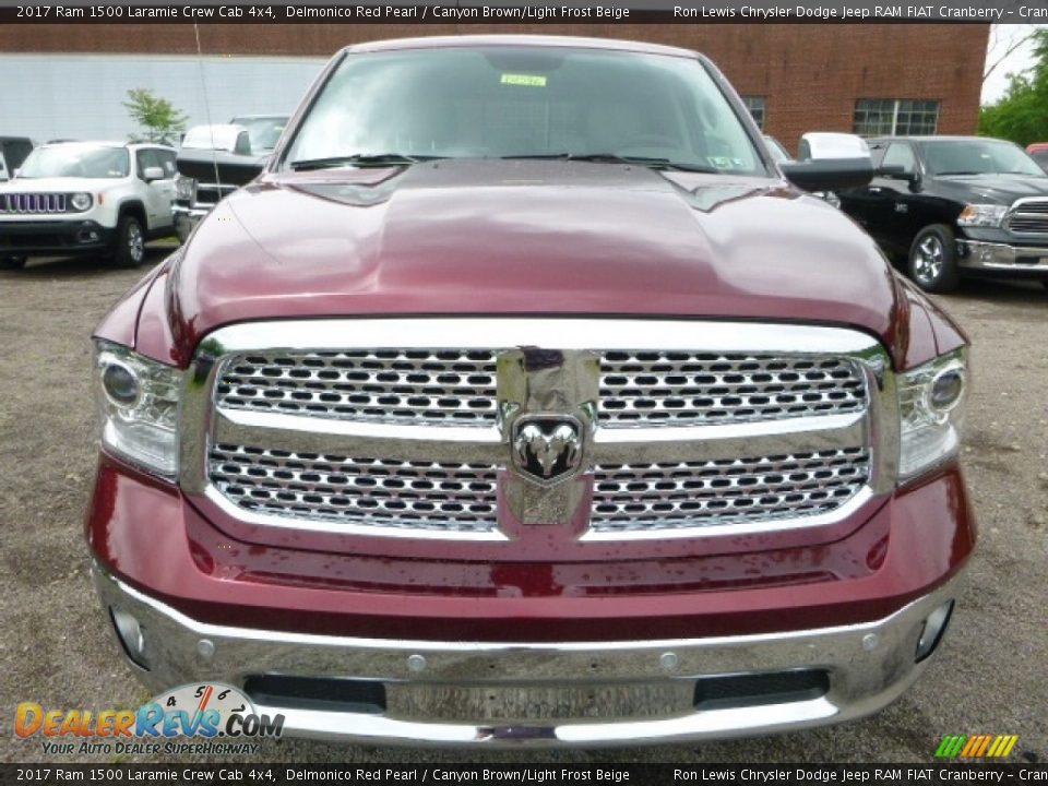 2017 Ram 1500 Laramie Crew Cab 4x4 Delmonico Red Pearl / Canyon Brown/Light Frost Beige Photo #8