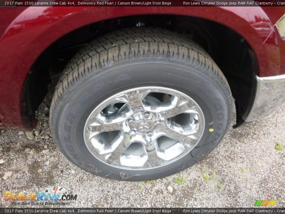 2017 Ram 1500 Laramie Crew Cab 4x4 Delmonico Red Pearl / Canyon Brown/Light Frost Beige Photo #9