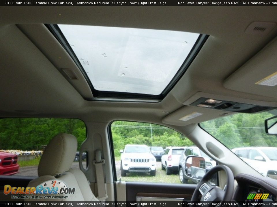 2017 Ram 1500 Laramie Crew Cab 4x4 Delmonico Red Pearl / Canyon Brown/Light Frost Beige Photo #11