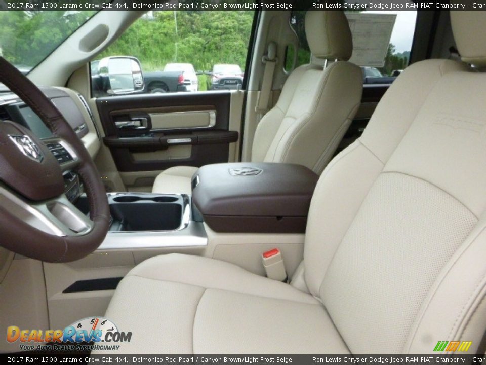 2017 Ram 1500 Laramie Crew Cab 4x4 Delmonico Red Pearl / Canyon Brown/Light Frost Beige Photo #16