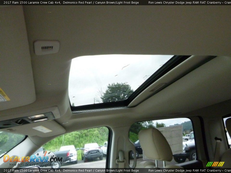 2017 Ram 1500 Laramie Crew Cab 4x4 Delmonico Red Pearl / Canyon Brown/Light Frost Beige Photo #17