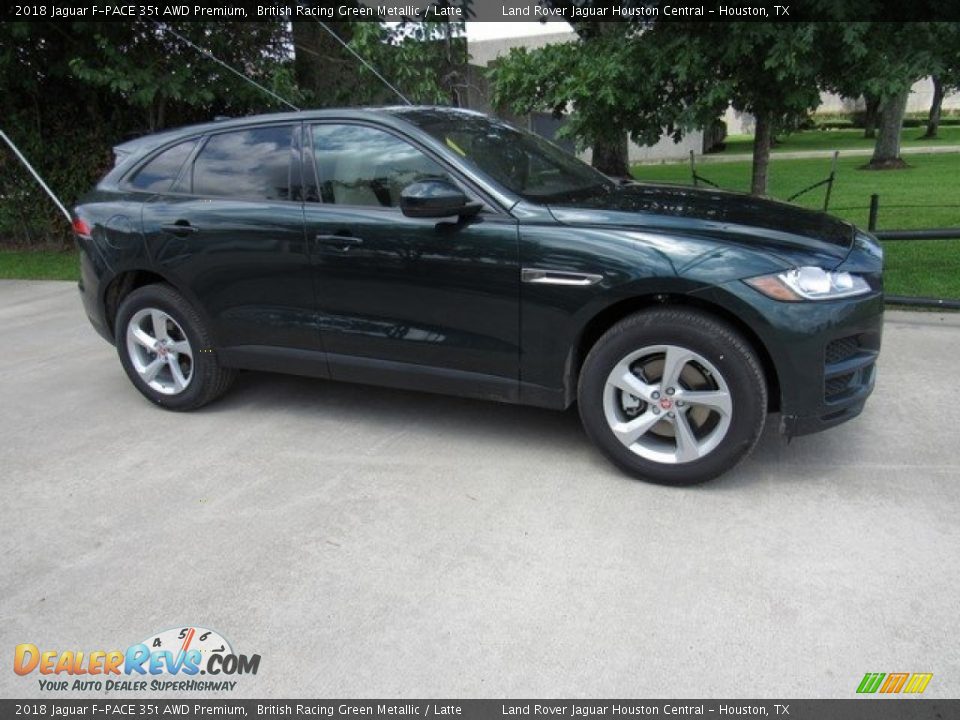 2018 Jaguar F-PACE 35t AWD Premium British Racing Green Metallic / Latte Photo #1