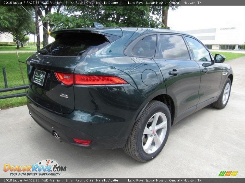 2018 Jaguar F-PACE 35t AWD Premium British Racing Green Metallic / Latte Photo #7