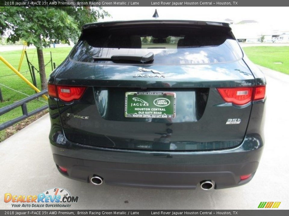 2018 Jaguar F-PACE 35t AWD Premium British Racing Green Metallic / Latte Photo #8