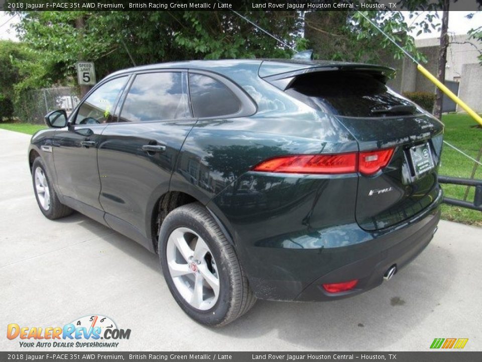 2018 Jaguar F-PACE 35t AWD Premium British Racing Green Metallic / Latte Photo #12